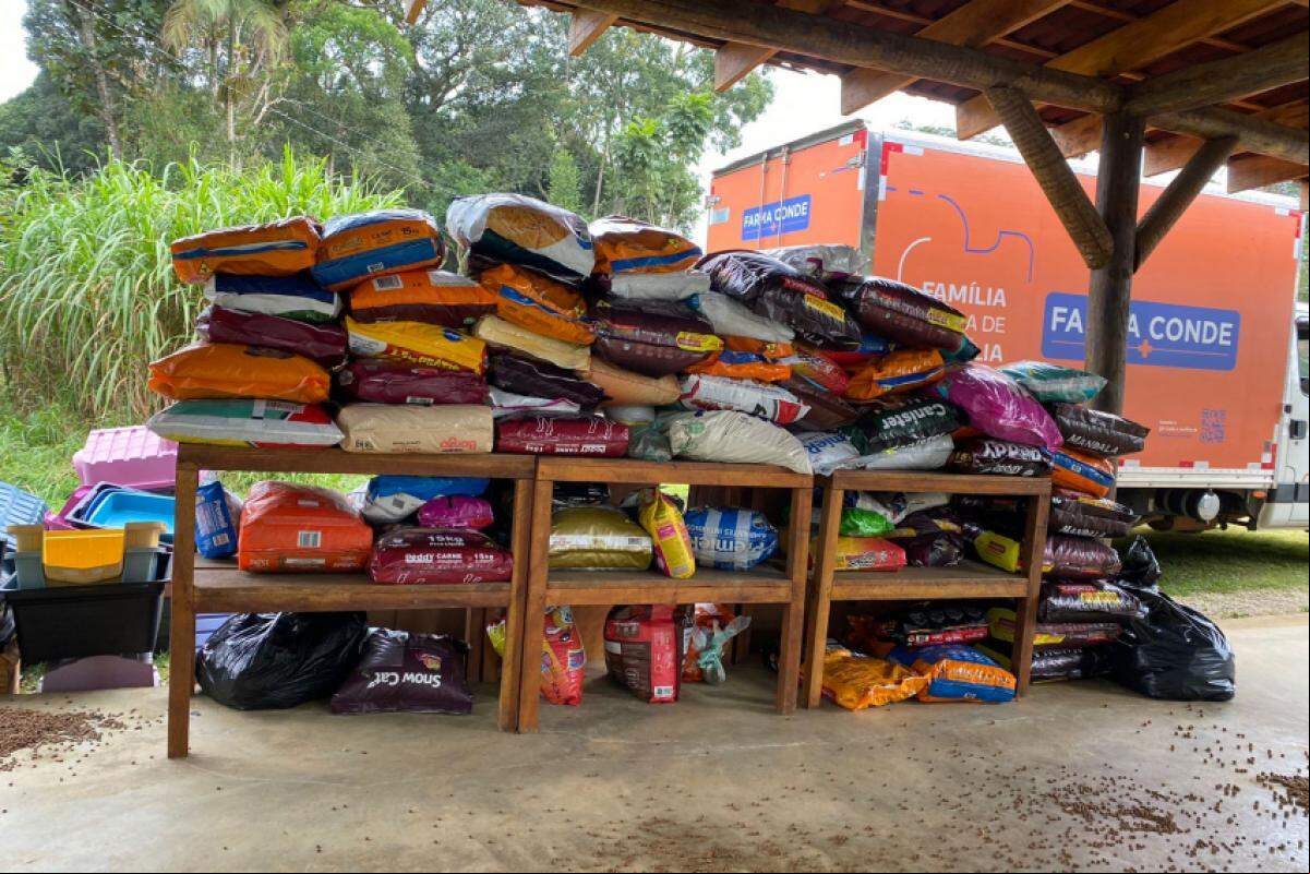 Doações enviadas à Aldeia Krukutu, localizada em Parelheiros, na zona sul da capital paulista