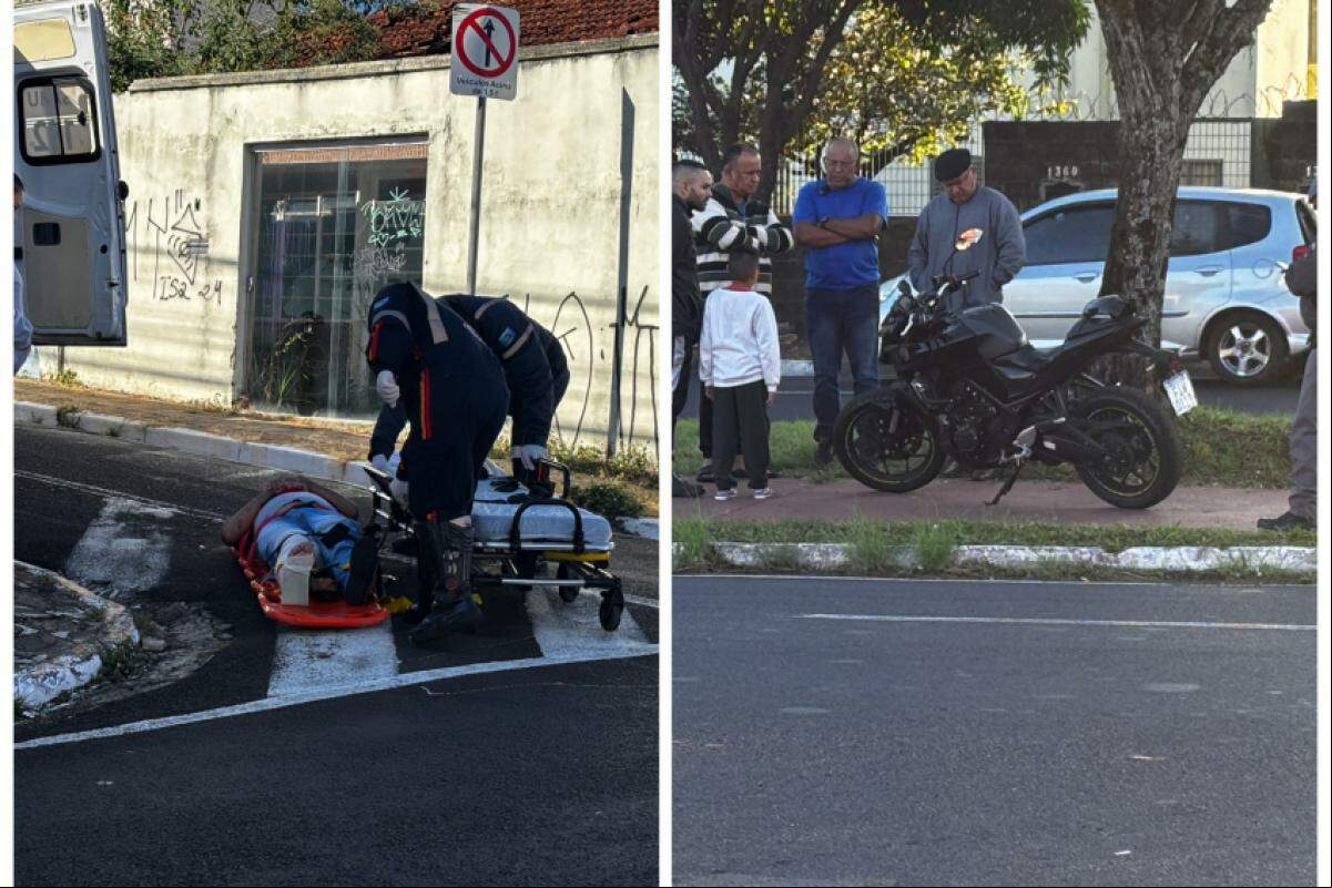 Imagem dos dois acidentes registrados em Franca na manhã desta quarta-feira, 12